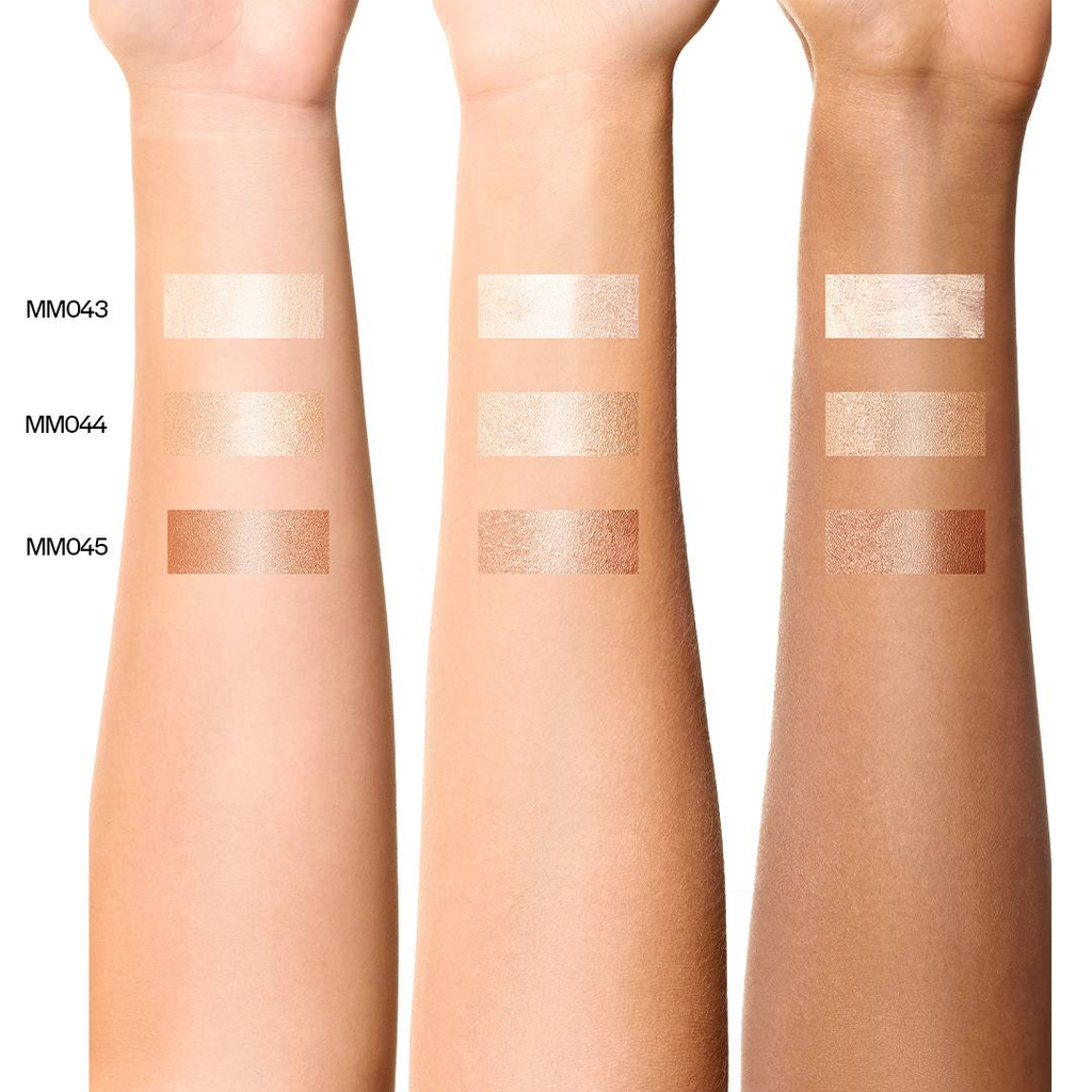 Swatches teintes MM043, MM044, MM045 – Light & Go Highlighter MoniAmori