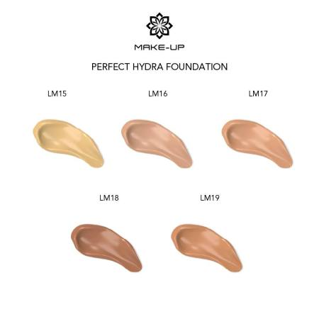 Swatches teintes LM15 à LM19 – Perfect Hydra Foundation MAKE-UP