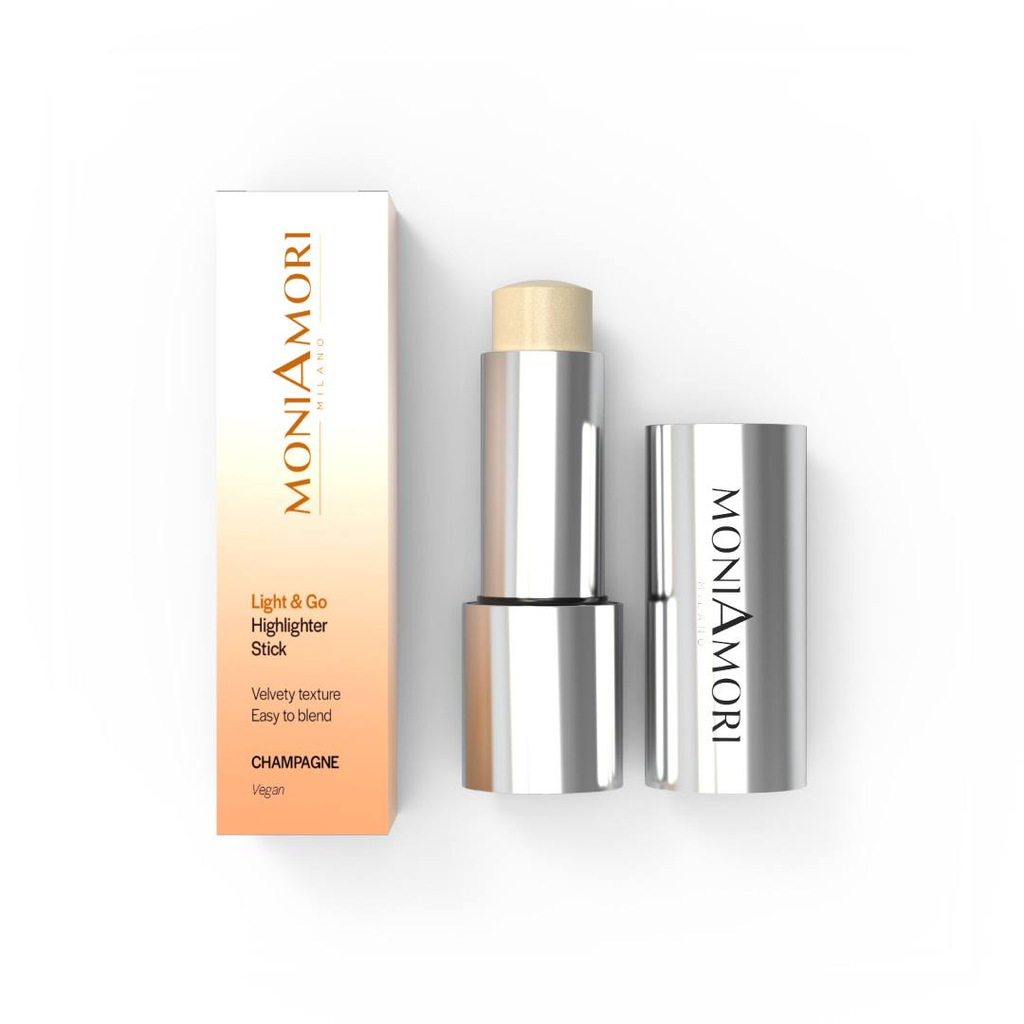 Light & Go Highlighter Stick Champagne MoniAmori – produit et packaging