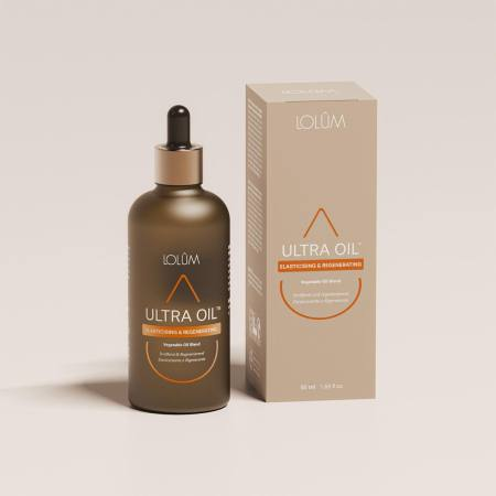 ULTRA OIL™ Lolûm – flacon 50ml avec packaging beige Elasticising & Moisturising Blend
