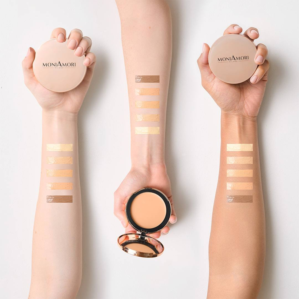 Swatches teintes Solar Defence Compact Foundation – MoniAmori