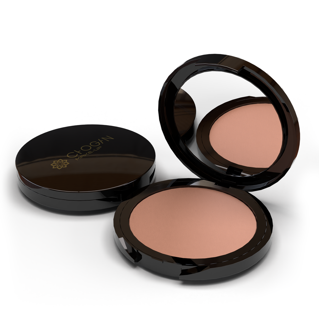 Poudre Compacte Illuminatrice Warm Shade Shiny Bronze – compact ouvert Chogan MAKE-UP